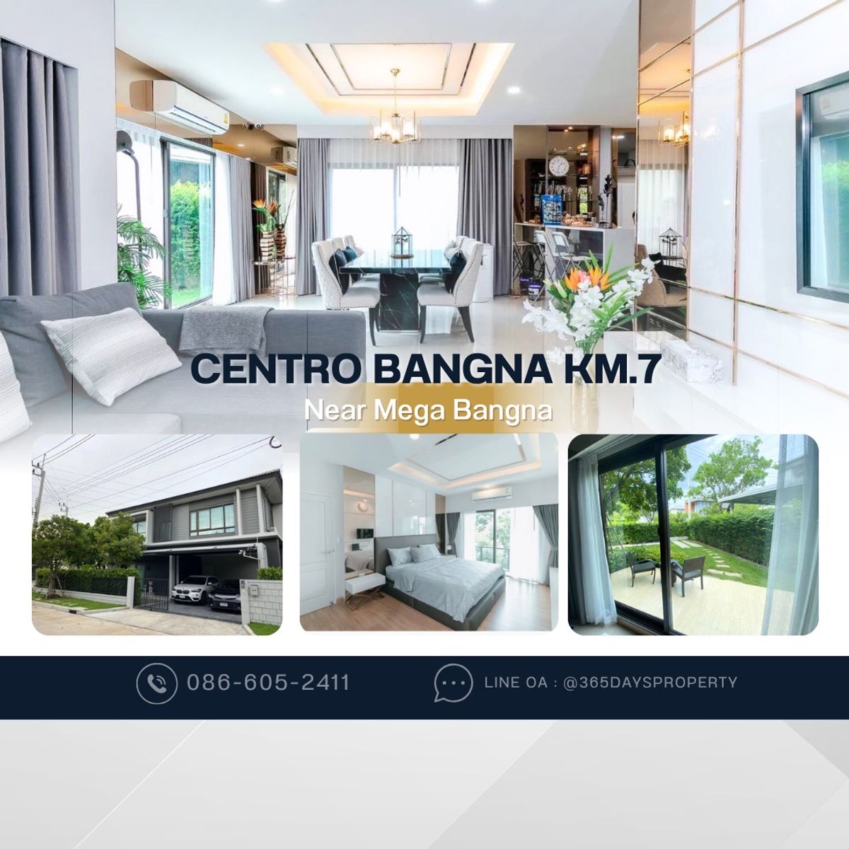 ให้เช่าบ้านบางนา แบริ่ง ลาซาล : 💥ForRent💥4Bed • Centro Bangna KM.7 🏡 Near Mega Bangna‼️ Ready to move in ‼️  Fully Furnished ✨