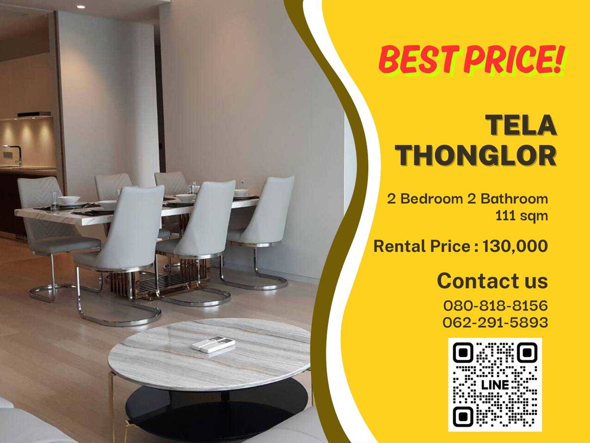 For RentCondoSukhumvit, Asoke, Thonglor : Rent now !! Condo TELA THONGLOR, a wide lift room, ready to move in.