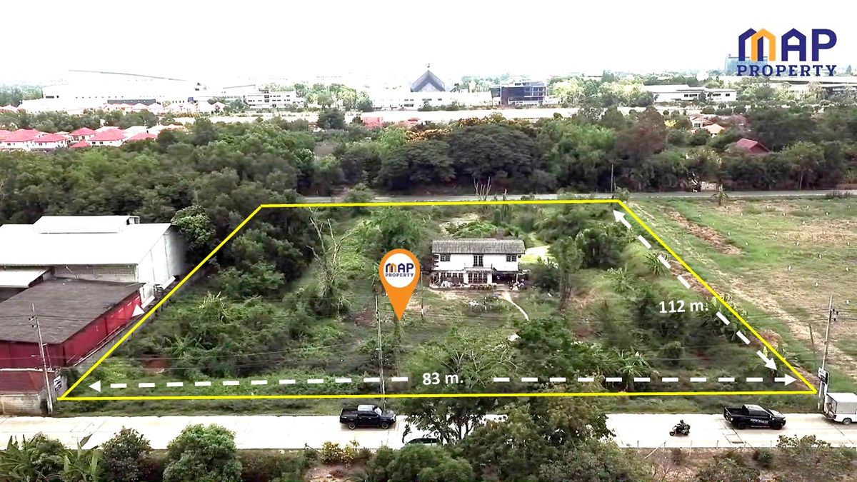 ขายที่ดินปทุมธานี รังสิต ธรรมศาสตร์ : ขายที่ดินพร้อมบ้านสวน  5 ไร่ ติดถนนหน้า-หลัง คลองห้า