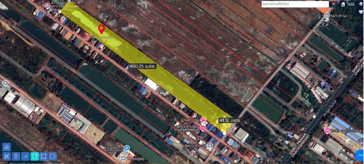 ขายที่ดินสมุทรปราการ สำโรง : ขาย ที่ดิน 12 ไร่ บางบ่อ สมุทรปราการ ผังสีม่วง ใกล้นิคมเวลโกรล และนิคมใหม่ อารยะ ย่านบางบ่อ เหมาะทำโกดัง หรือ หอพัก หน้ากว้าง 40 เมตร