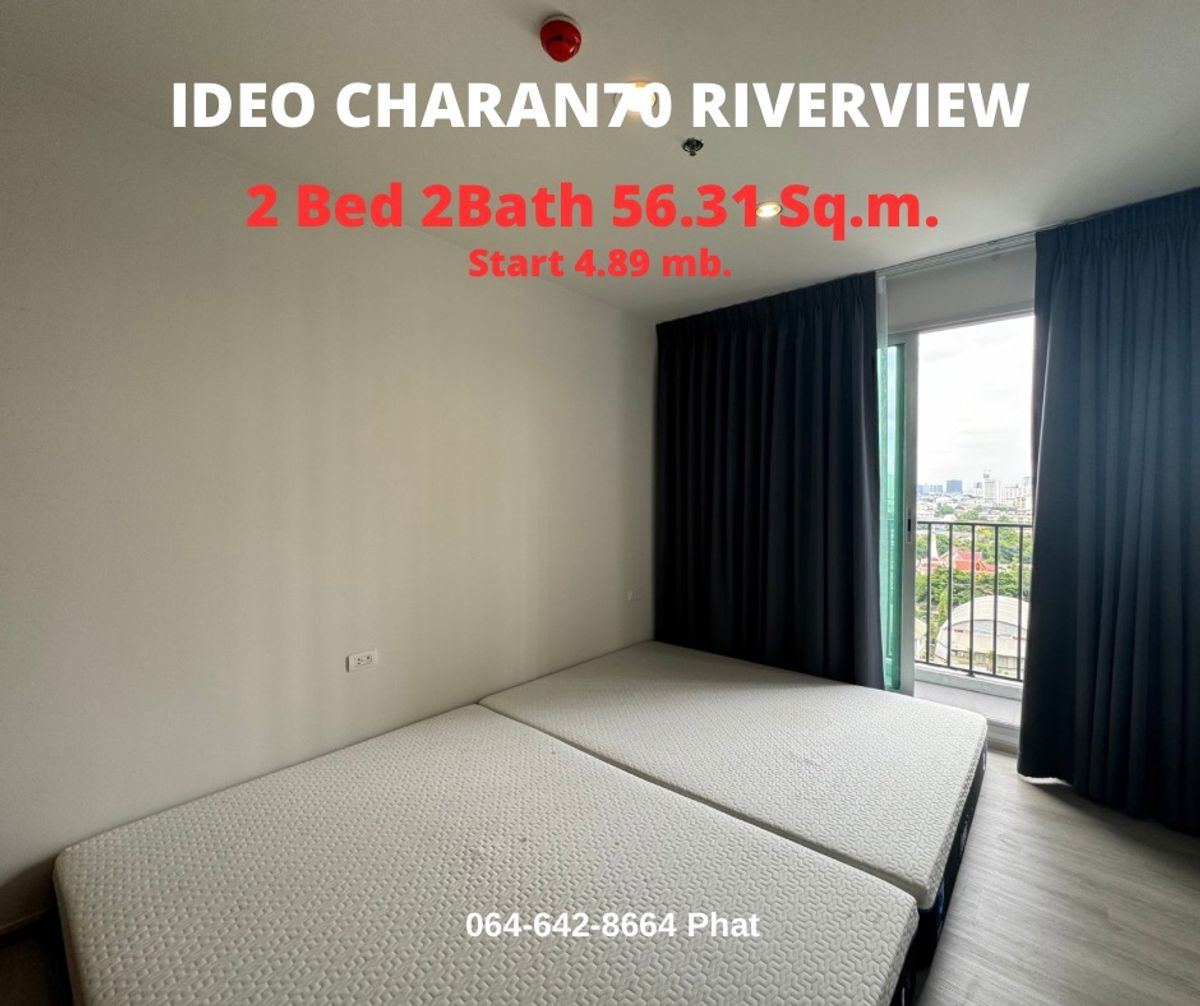 For SaleCondoPinklao, Charansanitwong : Rare Item📌 IDEO Charan70 Riverview 2BED 2BATH 56.31SQ.M. 4.89MB.Contact 0646428664 (Phat)