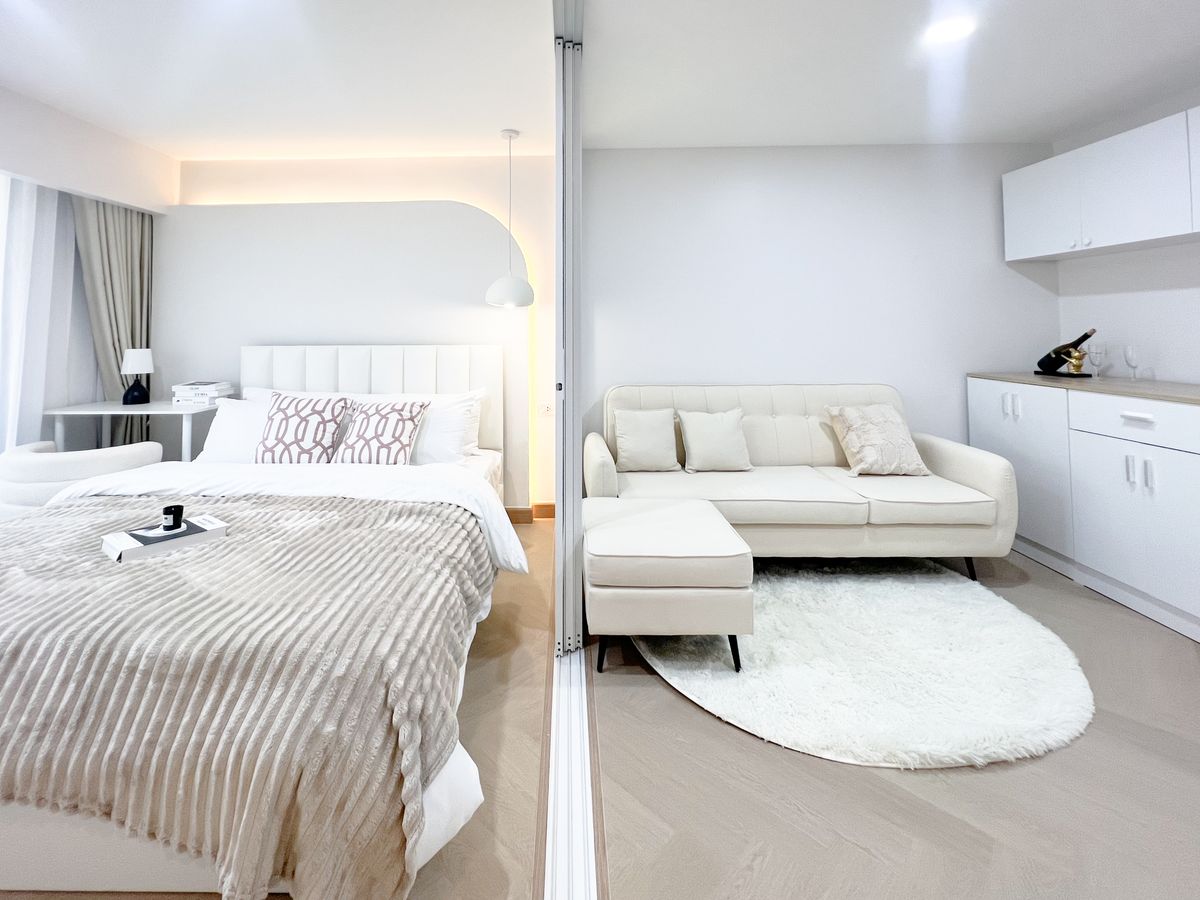 For SaleCondoLadprao101, Happy Land, The Mall Bang Kapi : Condo for sale. City Villa Ladprao 130, 9th floor, complete with a large swimming pool.