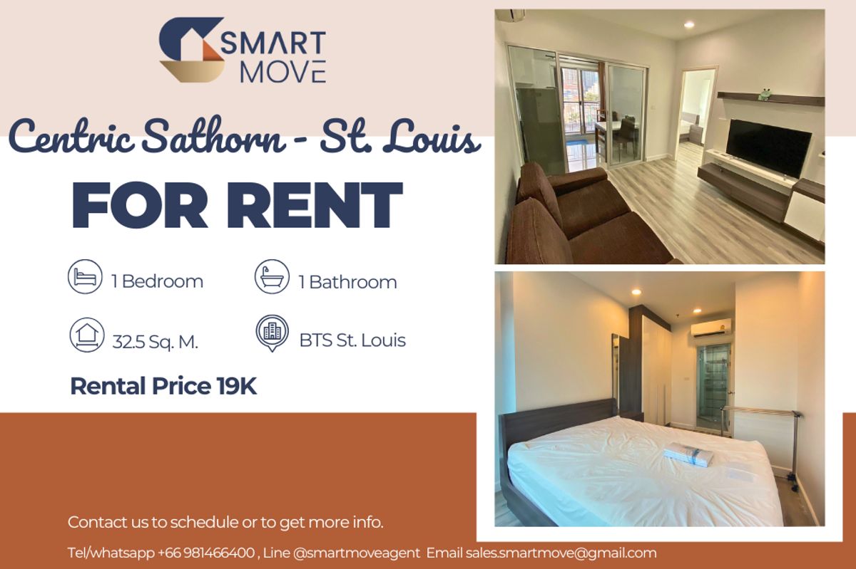 ให้เช่าคอนโดสาทร นราธิวาส : 🔥 สำหรับเช่า !! 🔥 Code C20221200169..........Centric Sathorn - St.Louis, 1 ห้องนอน, 1 ห้องน้ำ, ชั้นสูง, ครัวปิด, แต่งครบ, พร้อมเข้าอยู่ 📣📣