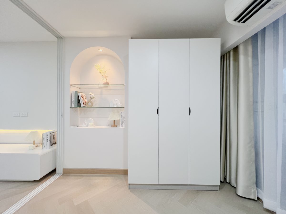 For SaleCondoLadprao101, Happy Land, The Mall Bang Kapi : Condo for sale. City Villa Ladprao 130, 9th floor, complete with a large swimming pool.