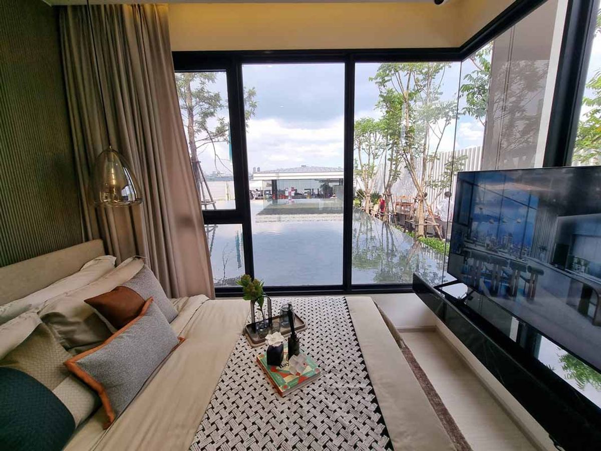 ขายดาวน์คอนโดราษฎร์บูรณะ สุขสวัสดิ์ : Nue Riverest 2 ห้องนอน ตำแหน่งหน้าแม่น้ำ ดีที่สุดในโครงการ