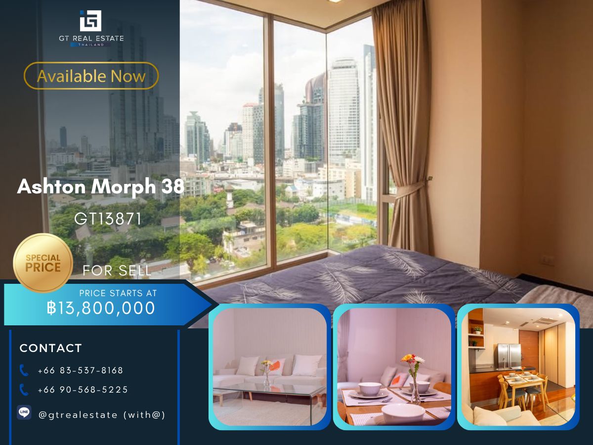 For SaleCondoSukhumvit, Asoke, Thonglor : Ashton Morph 38 condo, convenient transportation, near the BTS train, has a full furniture shuttle. Ready to stay immediately