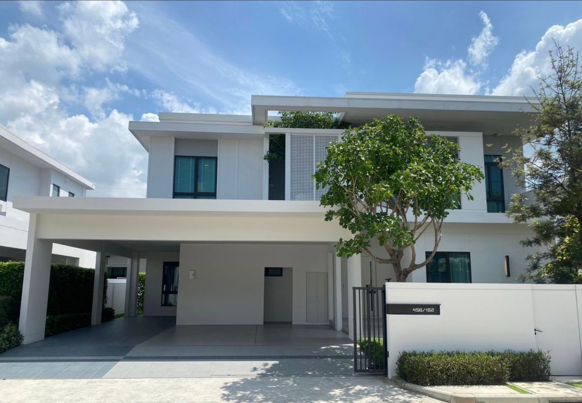 ให้เช่าบ้านสมุทรปราการ สำโรง : เช่าบ้านเดี่ยว 2 ชั้น ม. มัณฑนา บางนา กม.15  สวย หรูหรา พร้อมอยู่ืสนใจแอตไลน์ครับ@841qqlnr