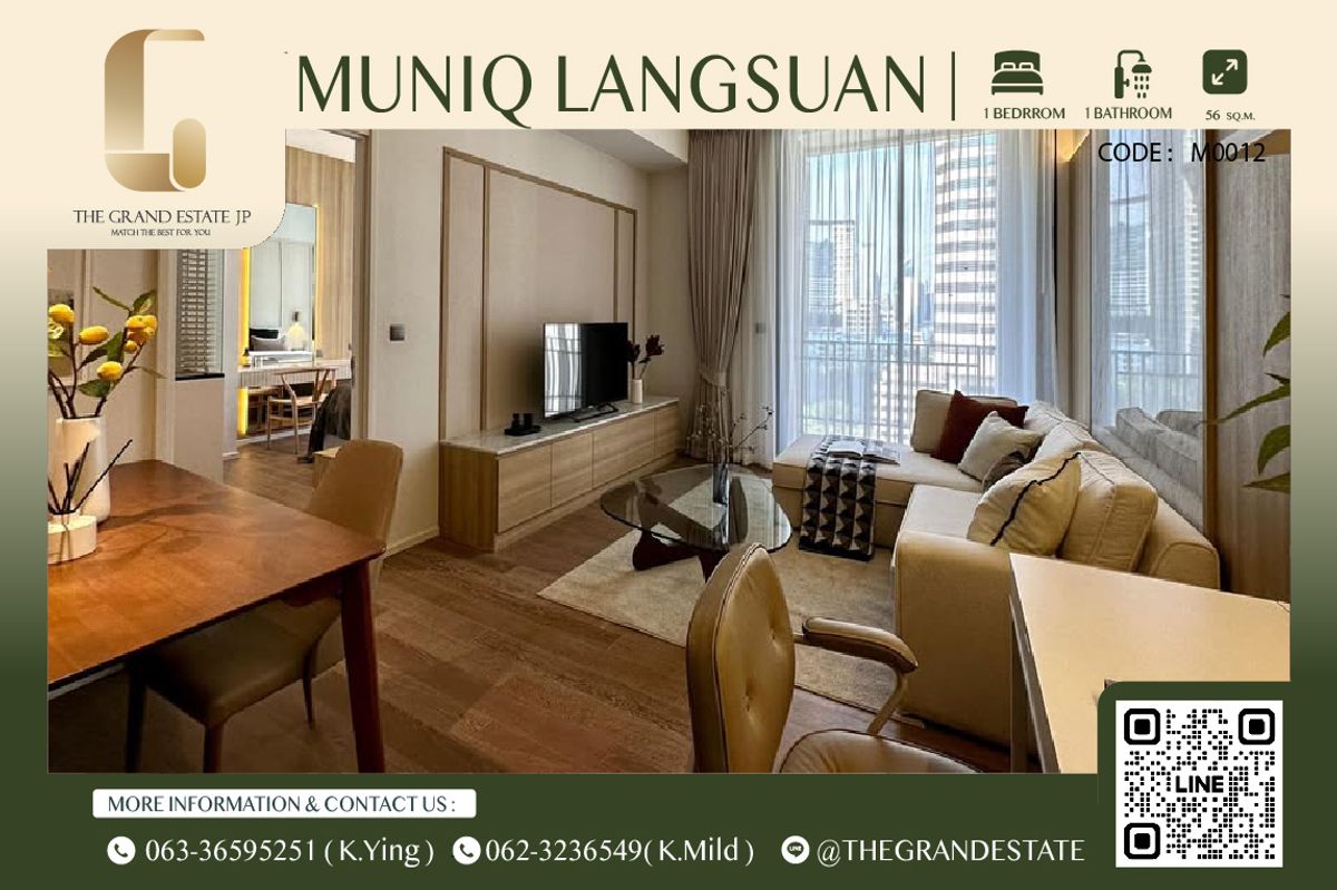 For RentCondoWitthayu, Chidlom, Langsuan, Ploenchit : ⭐️Muniq Langsuan⭐️ Beautiful room, full built -in Complete furniture Ready to approach - near BTS Chidlom