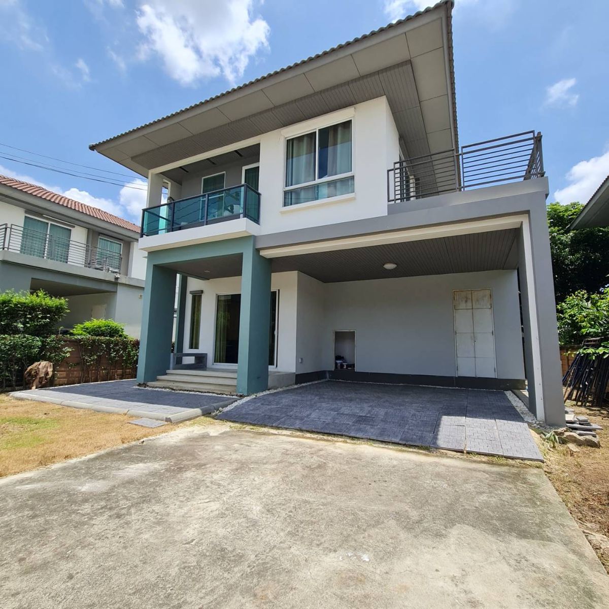For RentHouseRama5, Ratchapruek, Bangkruai : Single house, renovated, 3 bedrooms, 3 bathrooms, fully furnished, full air conditioner on 345 Road