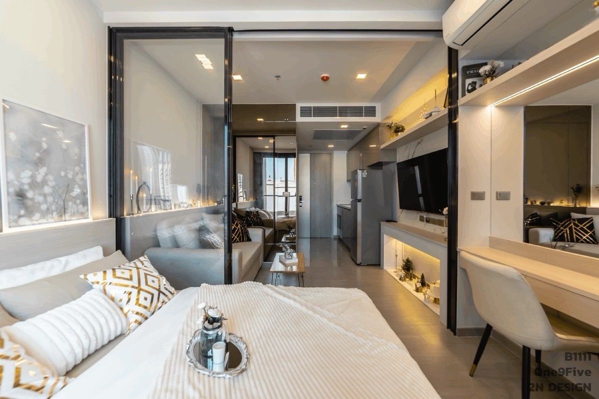 For RentCondoRama9, Petchburi, RCA : One9Five Condo for rent🔥🔥, beautiful room✨, fully furnished, luxury condo near MRT Rama 9