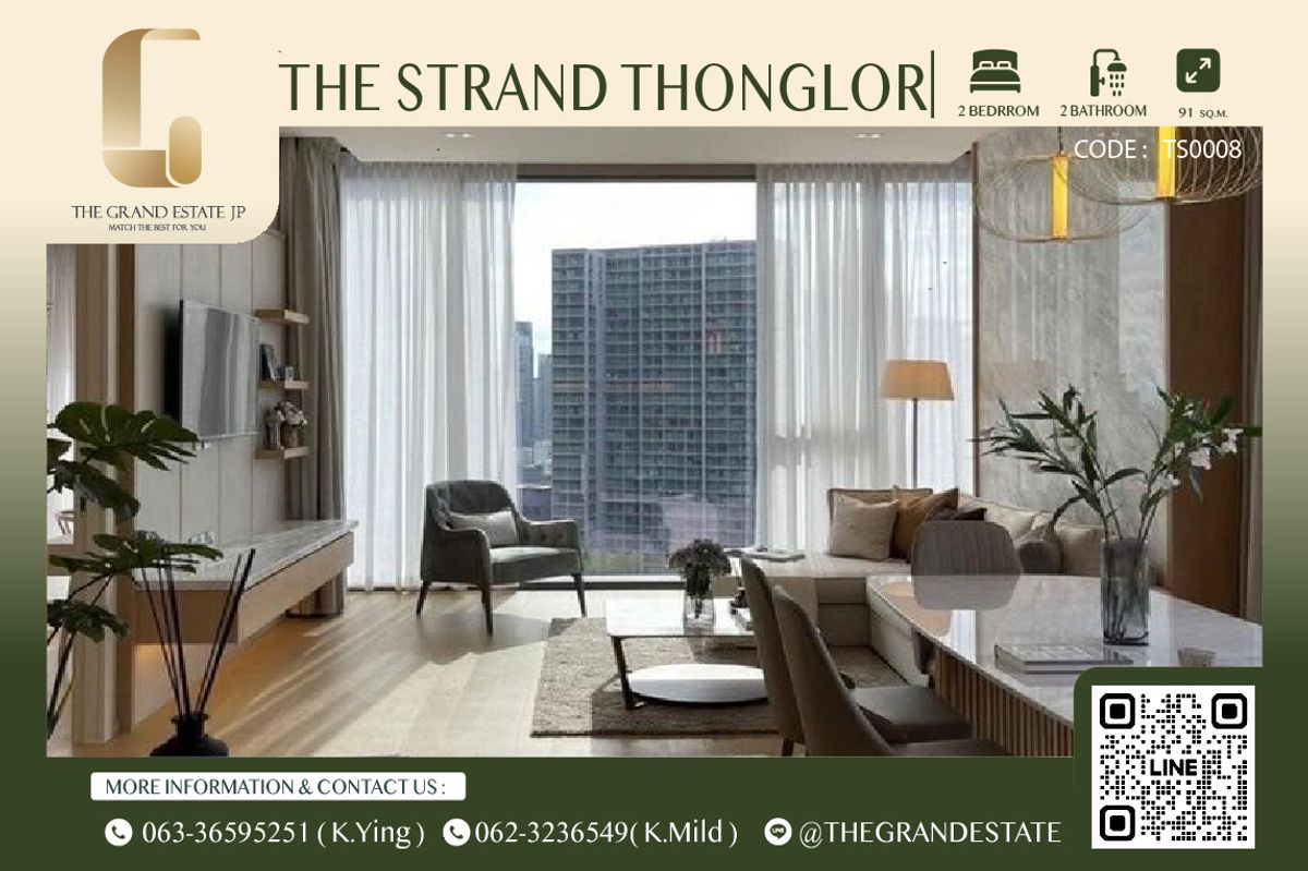ให้เช่าคอนโดสุขุมวิท อโศก ทองหล่อ : ⭐️The Strand Thonglor⭐️ให้เช่า 2 ห้องนอน คอนโดระดับUltra-Luxury ห้องสวย พร้อมเข้าอยู่ - ใกล้ BTS ทองหล่อ