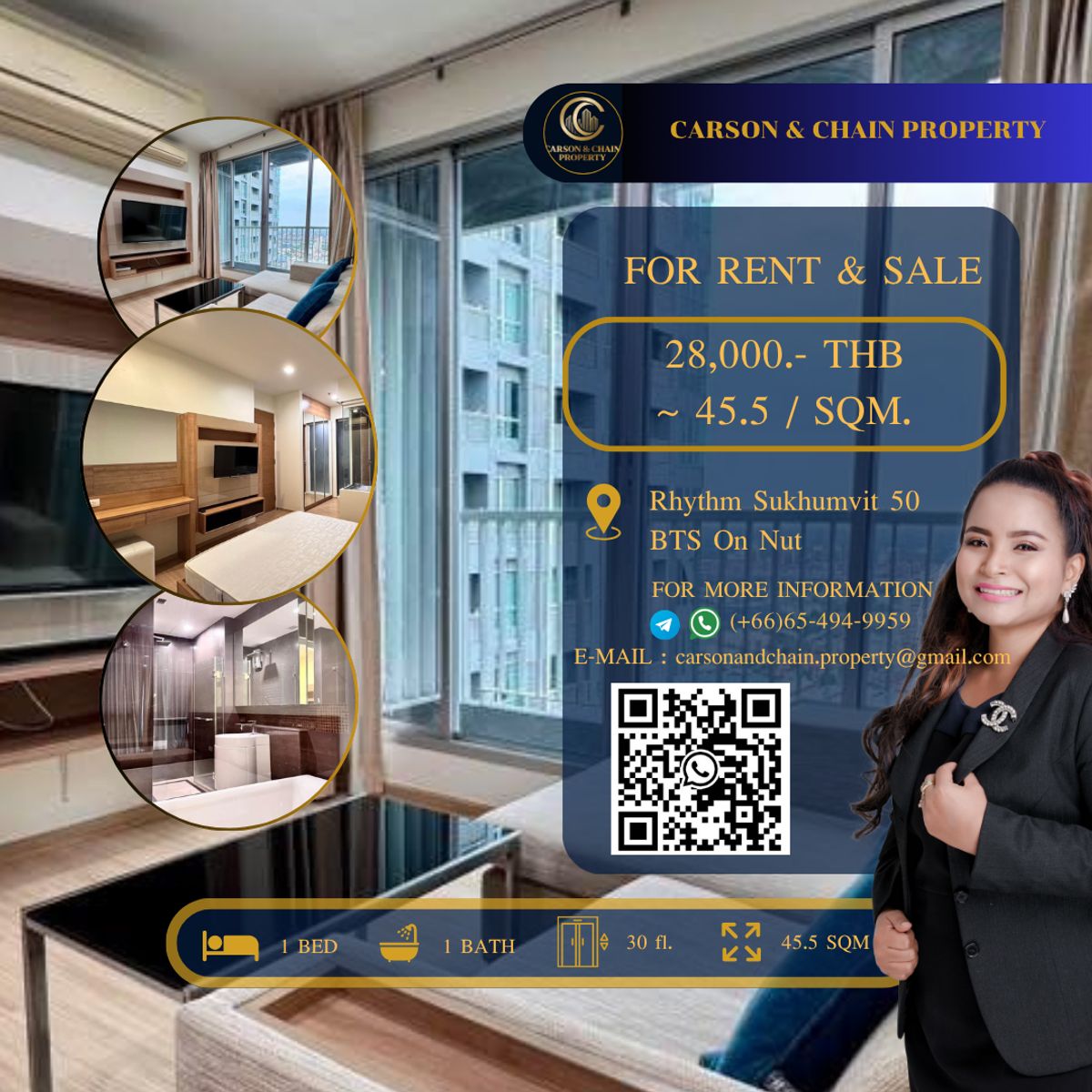 ให้เช่าคอนโดอ่อนนุช อุดมสุข : Rhythm Sukhumvit 50