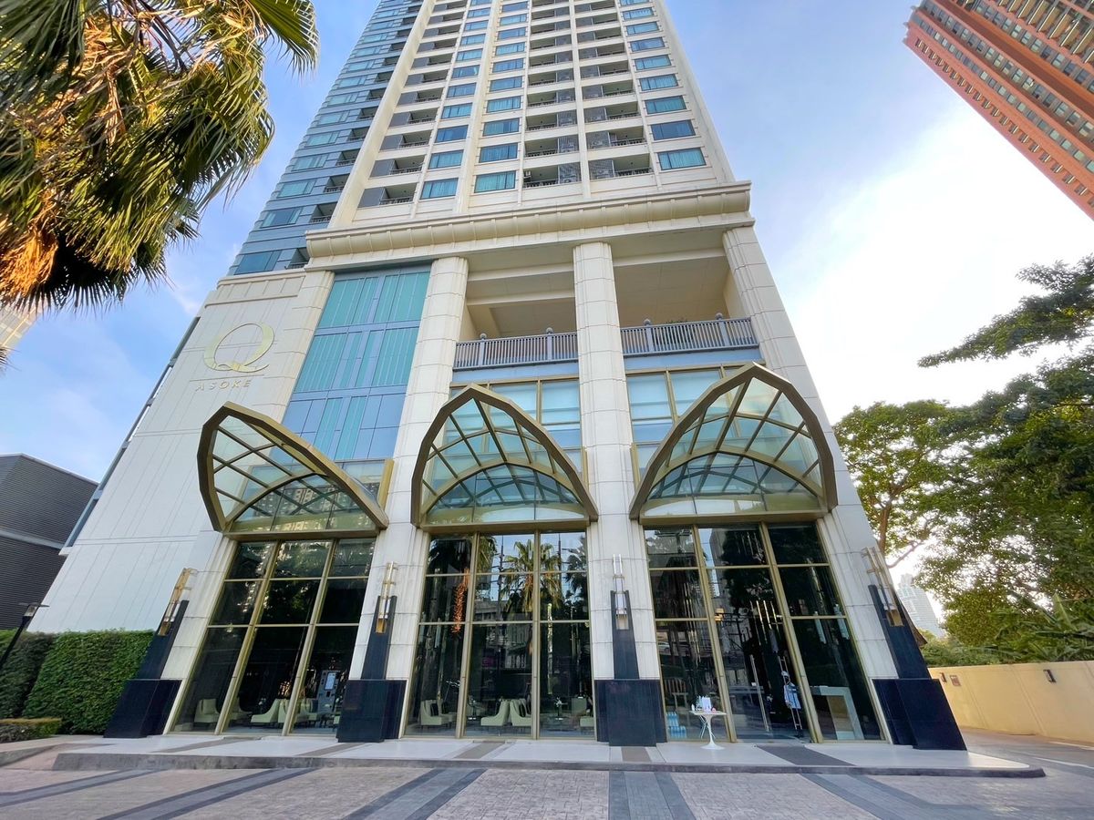 ให้เช่าคอนโดพระราม 9 เพชรบุรีตัดใหม่ RCA : 🔥ให้เช่าด่วน🔥 คิว อโศก  ติดรถไฟฟ้าใต้ดิน-mrt-สถานีเพชรบุรี เฟอร์ครบพร้อมเข้าอยู่