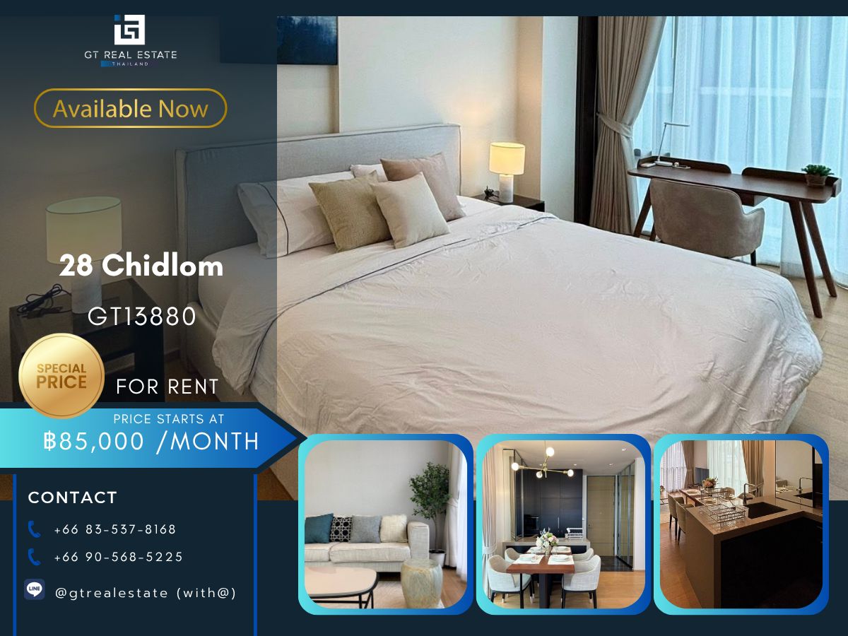 ให้เช่าคอนโดวิทยุ ชิดลม หลังสวน : คอนโด 28 Chidlom เดินทางสะดวก ใกล้รถไฟฟ้าบีทีเอส มีรถรับส่ง ห้องตกแต่งสวย-หรู เฟอร์นิเจอร์ครบ พร้อมอยู่ทันที!!