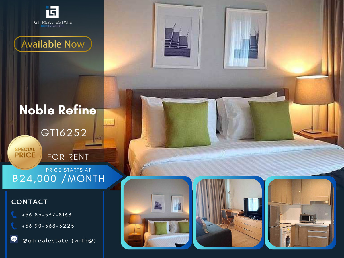 For RentCondoSukhumvit, Asoke, Thonglor : ✨ GT16252 | Condo Noble Refine Sukhumvit 26, convenient travel, near BTS, there is a shuttle, very beautiful room! Fully furnished! Ready to move in!