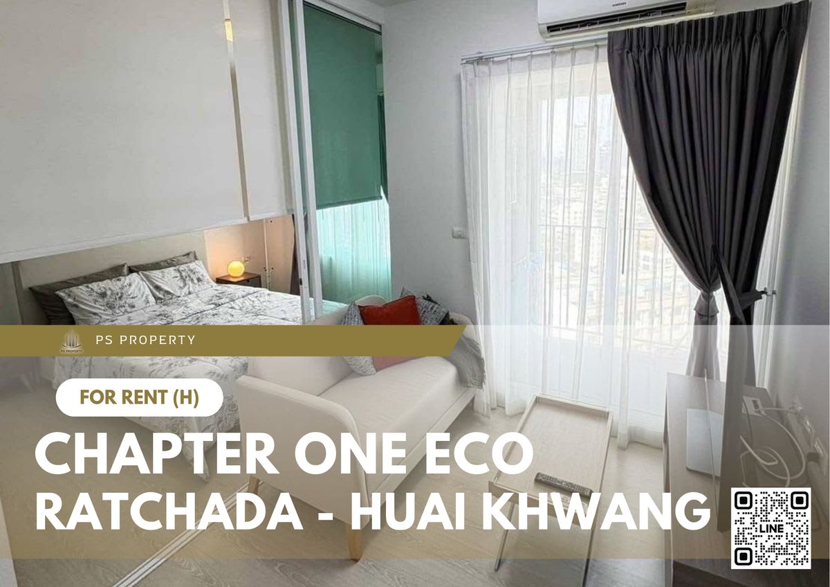 For RentCondoRatchadapisek, Huaikwang, Suttisan : For rent 📍 Chapter One Eco Ratchada - Huai Khwang 📍 Fully furnished and equipped with electrical appliances, near MRT Huai Khwang