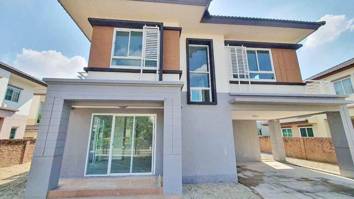 For RentHouseChiang Mai : Beautiful house in the project for rent 27,500 baht per month, near the three -minute market, No.12H114