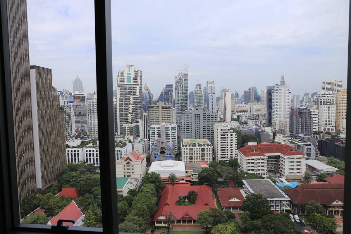 For SaleCondoSukhumvit, Asoke, Thonglor : Best price!!! Wattana school view, high floor, nice room ✨The Esse Asoke✨1 bedroom, 1 bathroom, size 47.05 sq m, near BTS Asoke/Sukhumvit/Phetchaburi Tel.0982645161