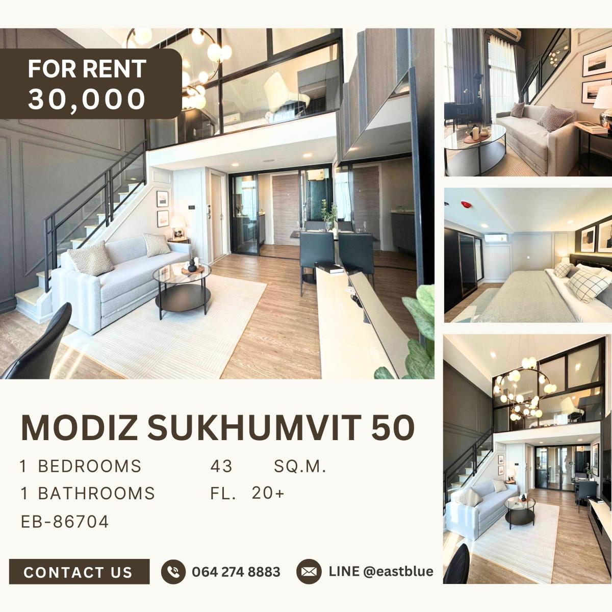 For RentCondoOnnut, Udomsuk : Modiz Sukhumvit 50, 1 bed, 30000 per month