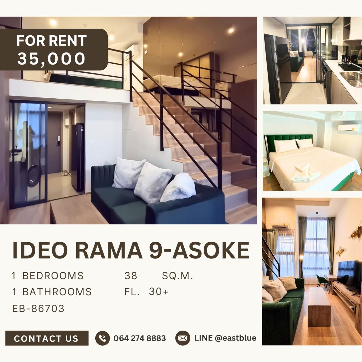 For RentCondoBang kae, Phetkasem : Ideo Rama 9-Asoke, 1 bed, 35000 per month