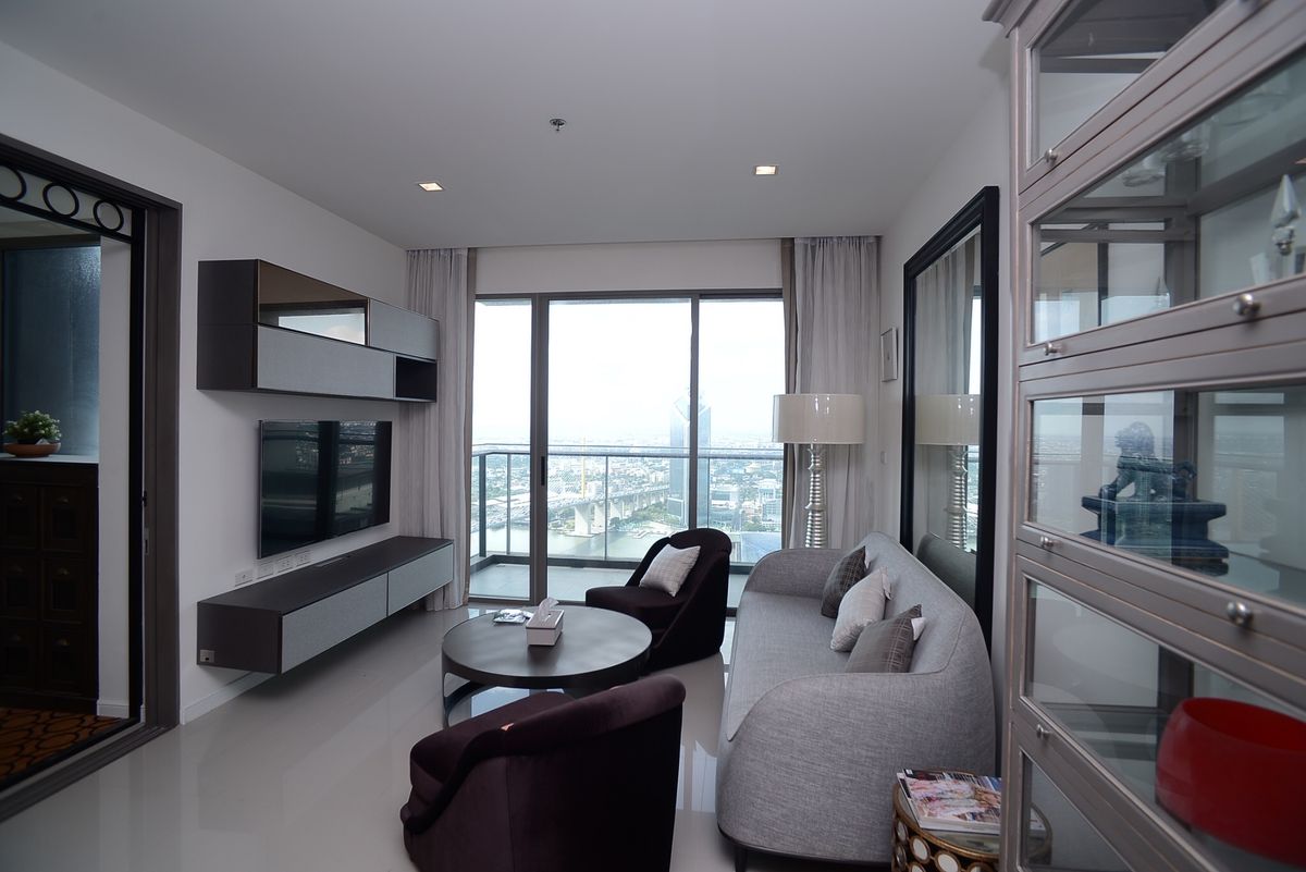 For RentCondoRama3 (Riverside),Satupadit : Condo for rent, Starview Rama 3, 2 bedrooms, 2 bathrooms, 46th floor