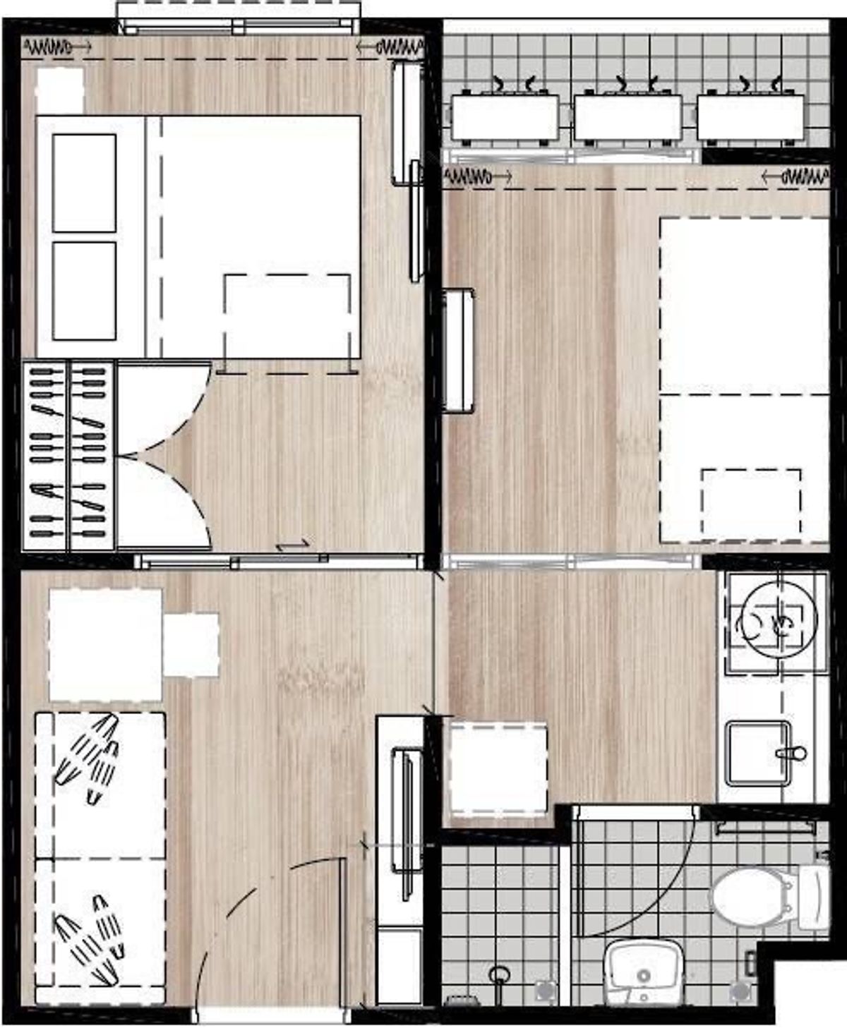 For SaleCondoBangna, Bearing, Lasalle : Sale: Notting Hill Sukhumvit 105 (Lasalle) bedroom plus (2 bedrooms) Building D, 4th Floor — Only 500 meters from BTS Bearing Station