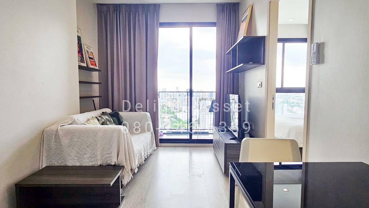 For RentCondoRatchadapisek, Huaikwang, Suttisan : For Rent! Quinn Ratchada 17, 1 Bedroom 34 sqm. 30th Floor Fully-furnished near MRT Sutthisan only 250 meters