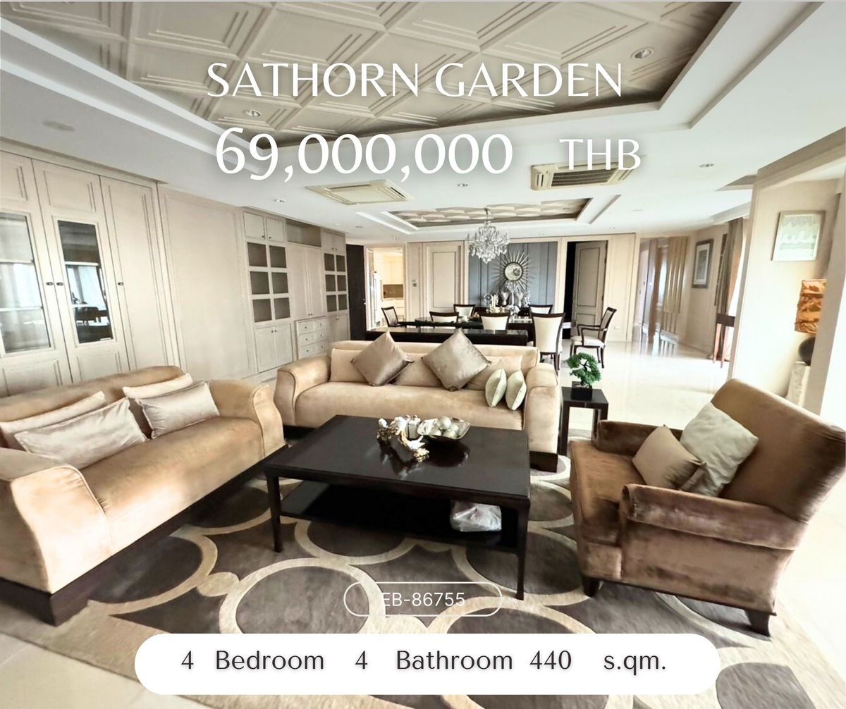 For SaleCondoSathorn, Narathiwat : Selling Penthouse at Sathorn Garden Penhouse 440SQM 4 Bedrooms for Big Family Size 69 MB