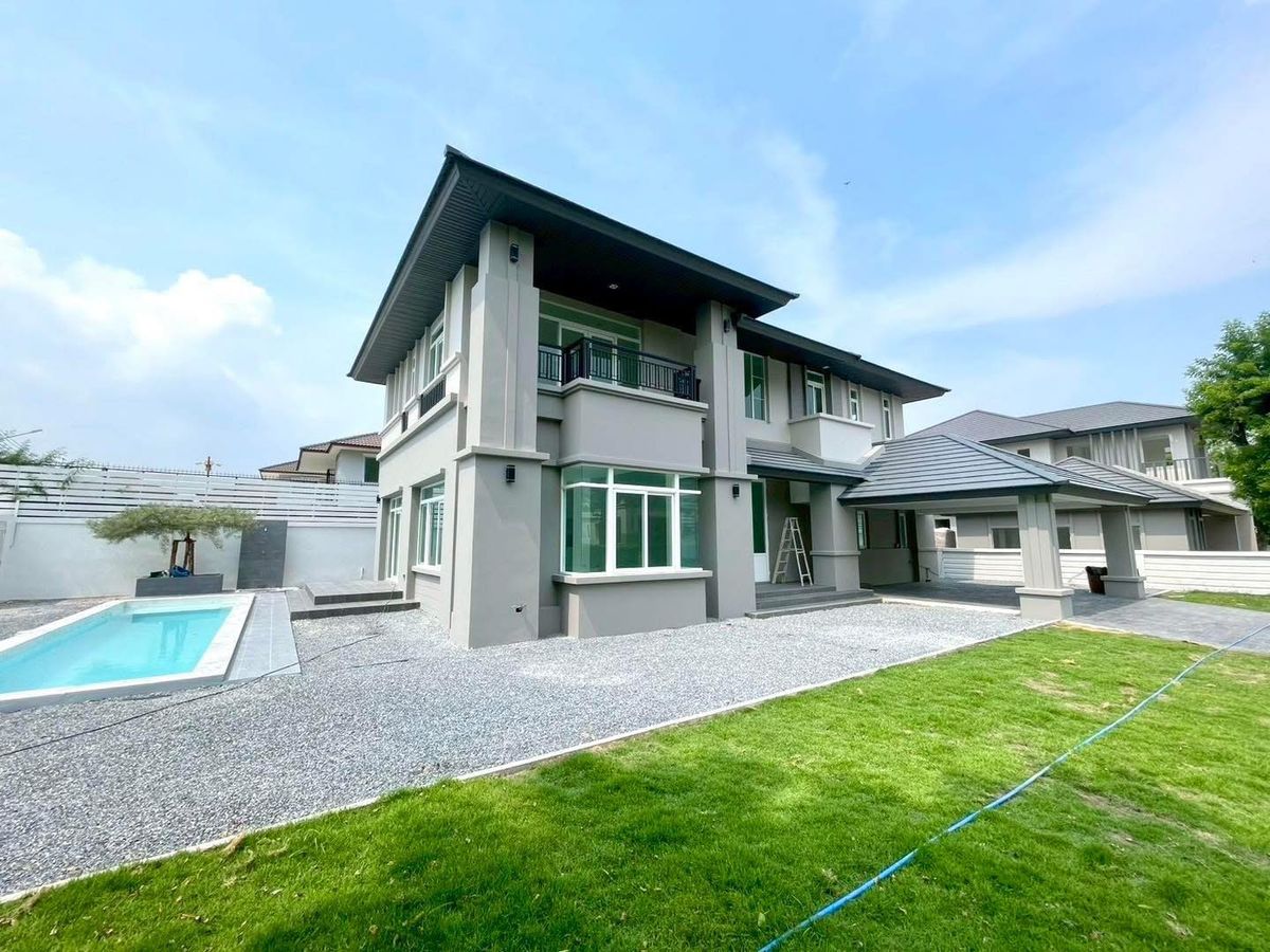 For SaleHouseMahachai Samut Sakhon : 🎉🏡 Golden opportunity! Discounted 2 million! #House No. 66 #Already rich! #Nusasiri City Rama 2 House with a private pool! 🌳💦