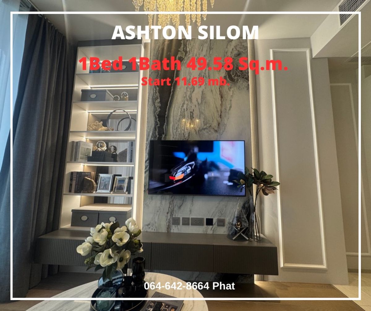 ขายคอนโดสีลม ศาลาแดง บางรัก : For Sale Ashton Silom(Fully Furnished)
1Bed 1Bath 49sq.m. 11.69Mb.
Ready to move in
contact : 0646428664 (phat)