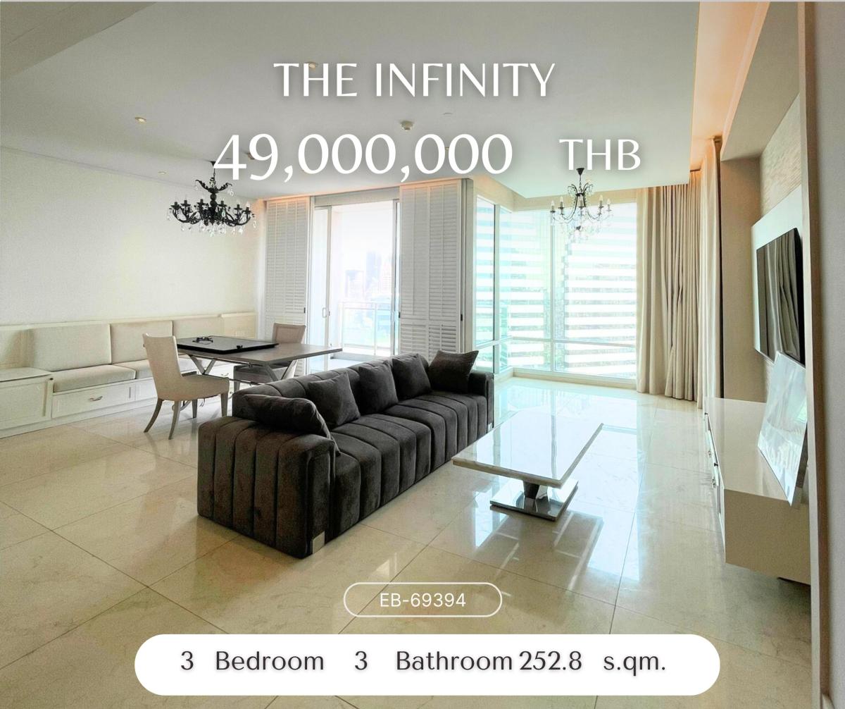 ขายคอนโดสาทร นราธิวาส : ขาย 3 ห้องนอน คอนโดติด BTS ช่องนนทรี Infinity Sathorn ห้องใหญ่ Layout Family house