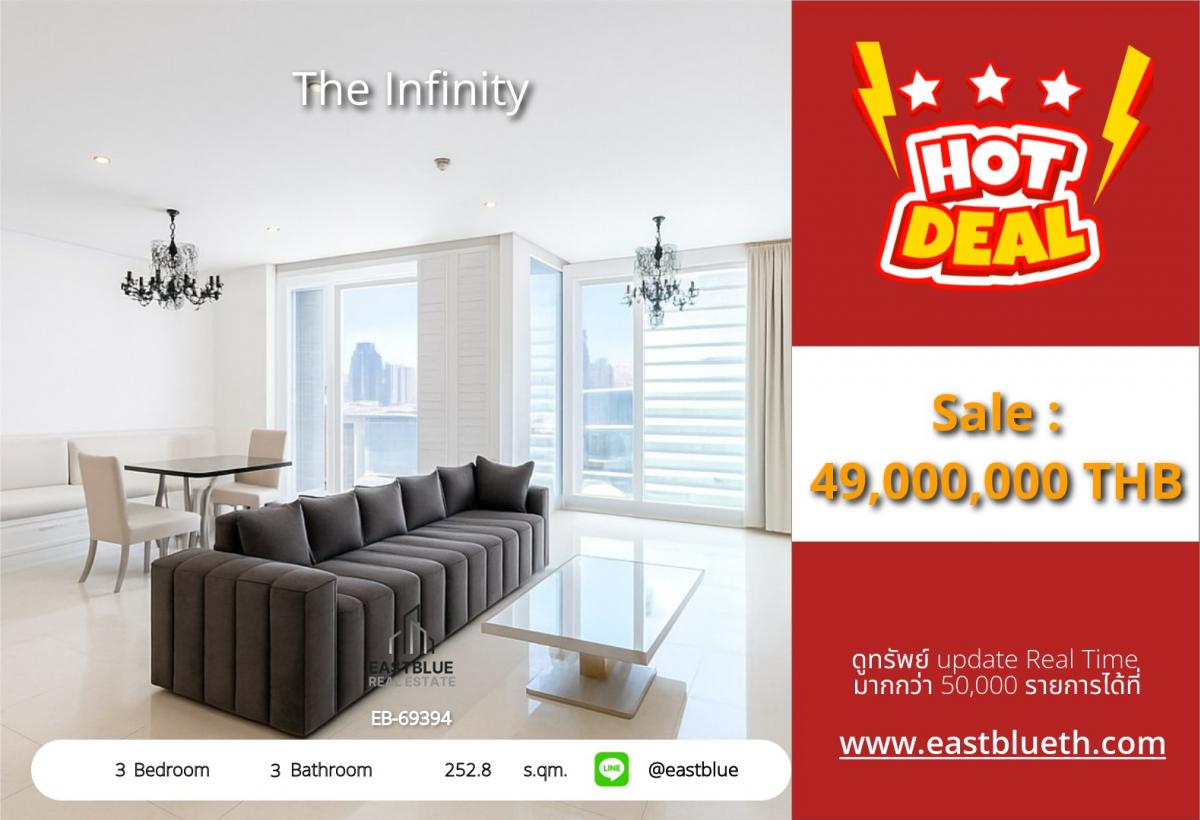 For SaleCondoSathorn, Narathiwat : For sale: 3 bedrooms, condo next to BTS Chong Nonsi, Infinity Sathorn, large room, Family house layout