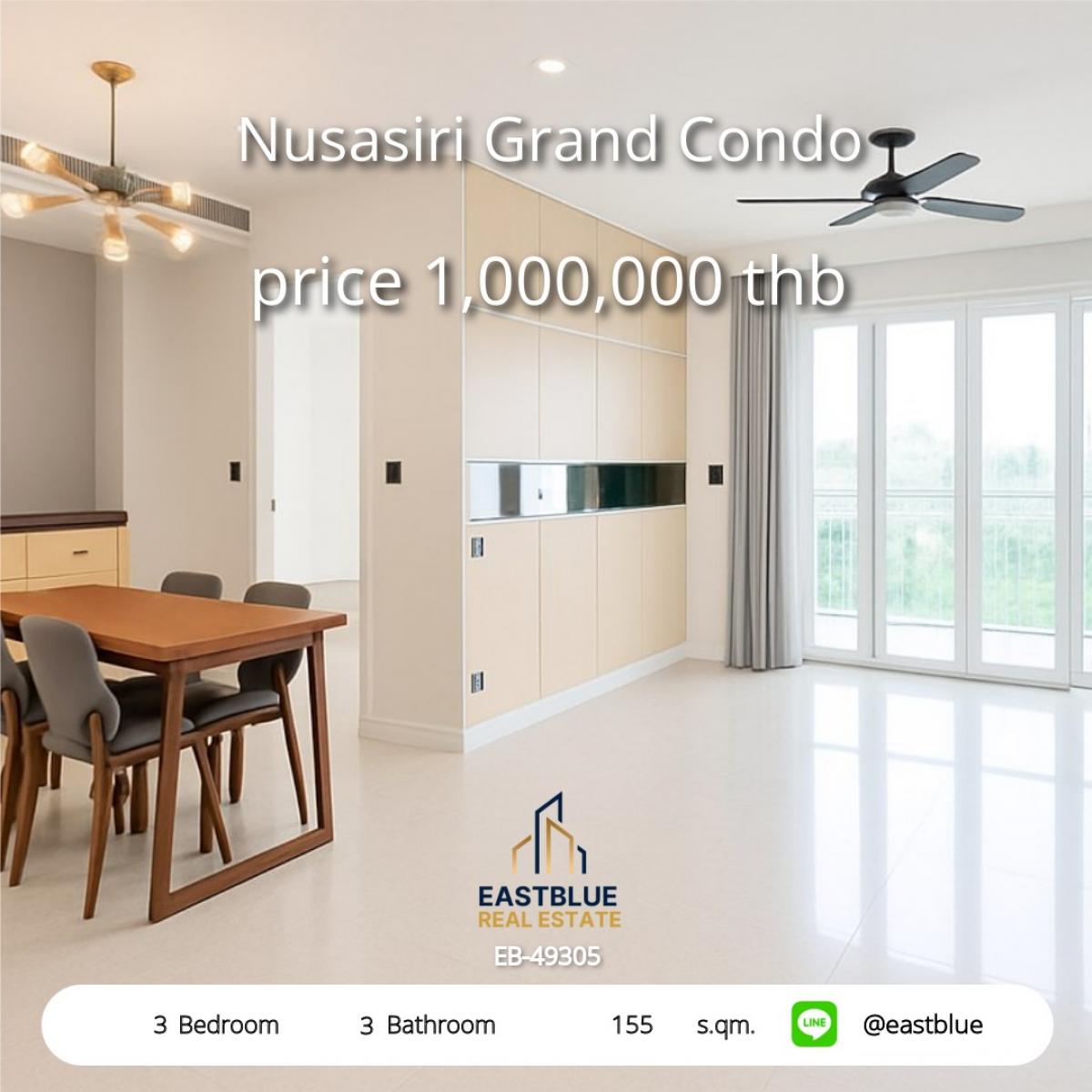 ขายคอนโดสุขุมวิท อโศก ทองหล่อ : 28/01/2026, Luxury 3 Bed Condo near BTS Ekkamai – Spacious 155 sqm, Only 80,000 THB/month! 
Exclusive Facilities & Prime Location – Walk to Gateway, Major, Big C!