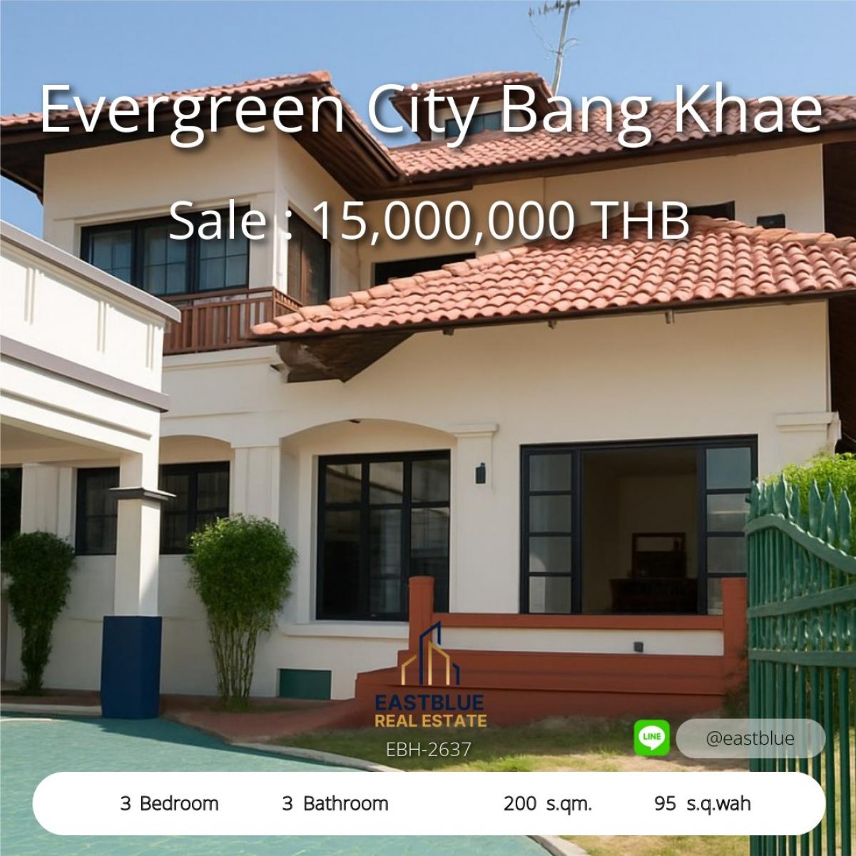 For SaleHouseBang kae, Phetkasem : For rent - Evergreen City, Bang Khae, with full furniture