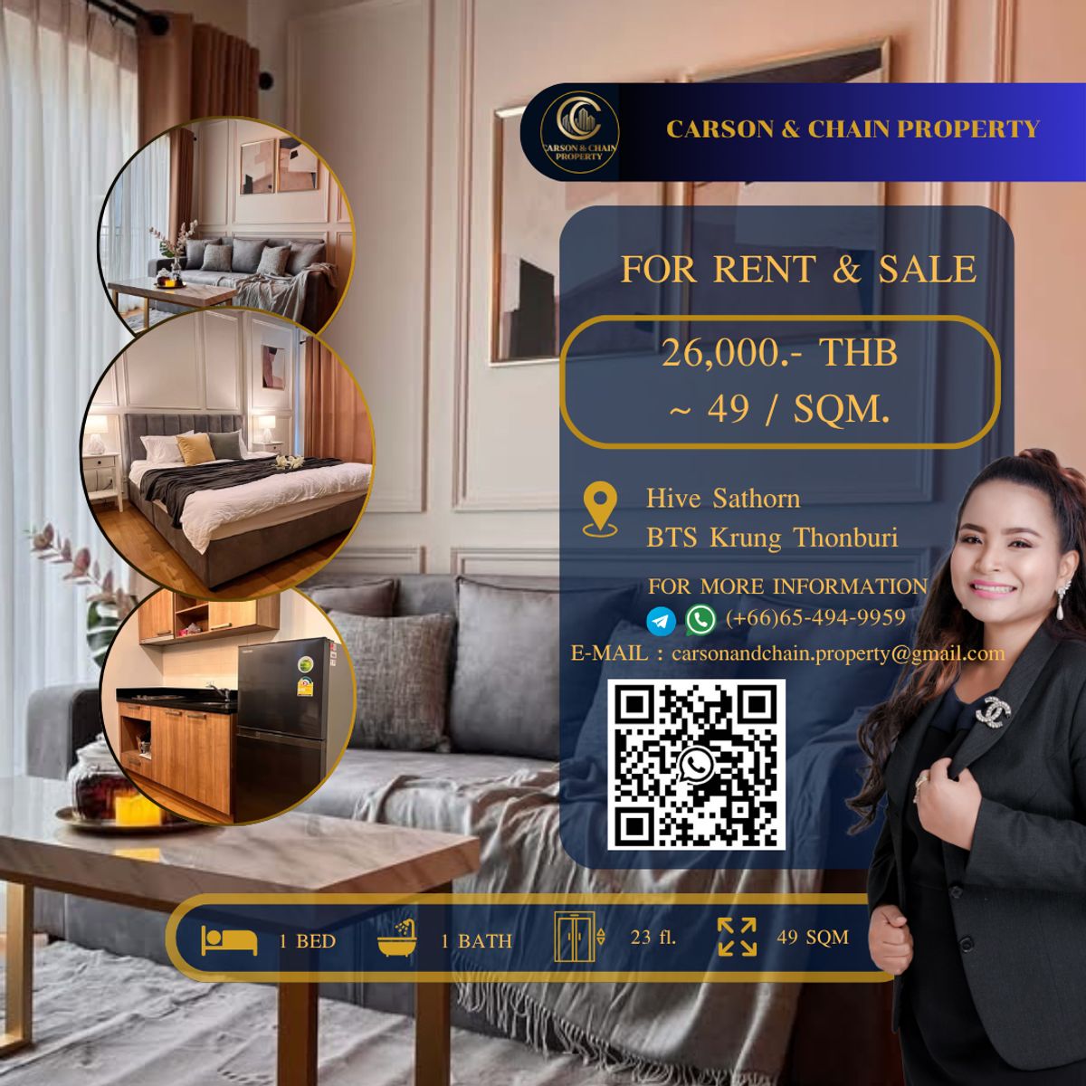 ให้เช่าคอนโดวงเวียนใหญ่ เจริญนคร : Hive Sathorn
