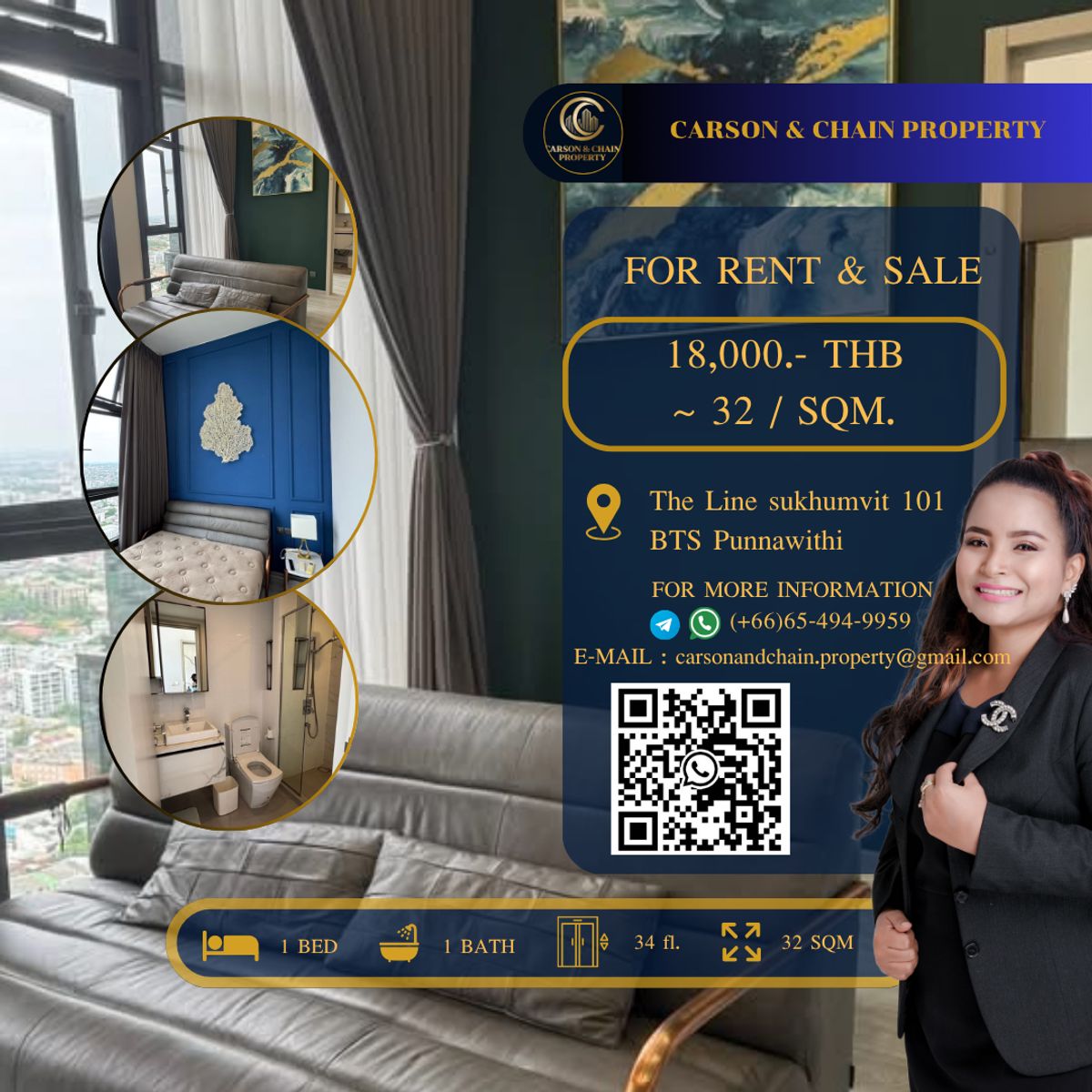 ให้เช่าคอนโดอ่อนนุช อุดมสุข : The Line sukhumvit 101