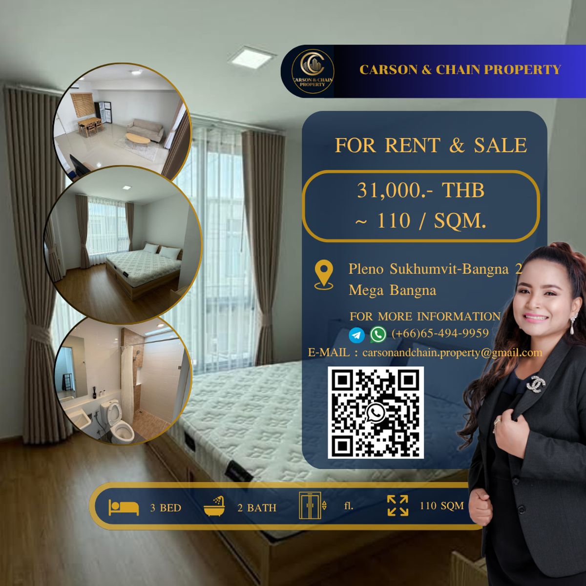 ให้เช่าทาวน์โฮมบางนา แบริ่ง ลาซาล : Pleno Sukhumvit-Bangna 2