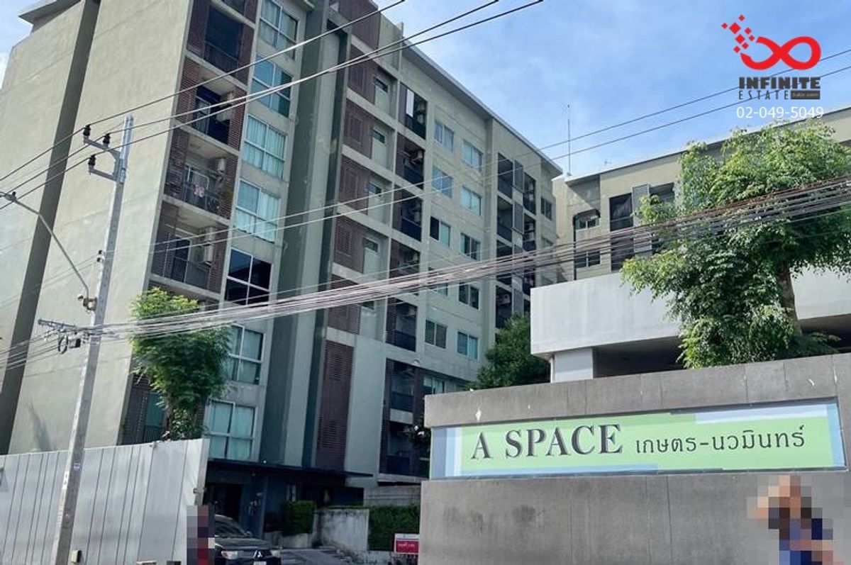 For SaleCondoKaset Nawamin,Ladplakao : Condo for sale A Space Kaset-Nawamin, an area of ​​35.34 square meters, Prasert Manukit Road