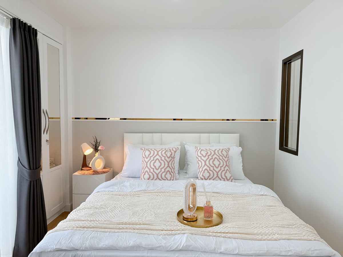 ขายคอนโดรามคำแหง หัวหมาก : บดินทร สวีท โฮม เฟอร์ใหม่ ห้องใหญ่ ทั้งห้อง 🔖 โปรคอนโด ห้องสวยตรงปก สินเชื่อฟรี 