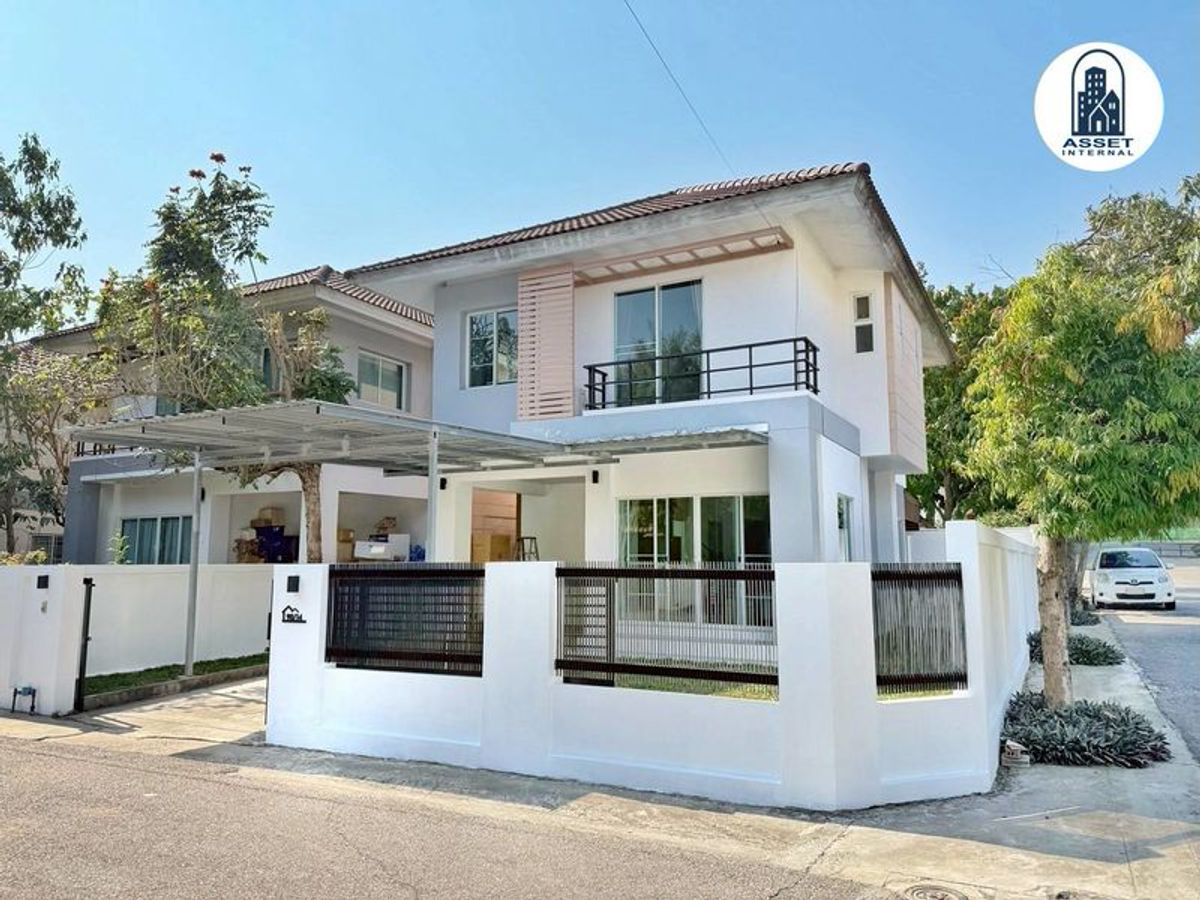 For SaleHouseChiang Mai : Detached house behind the corner, Suk Samran Intenant, near Night Safari, Chiang Mai, size 46 sq.wah, 3 bedrooms, Nong Khwai Subdistrict, Hang Dong District, Chiang Mai Province