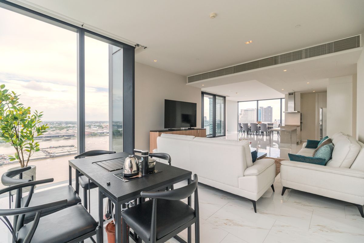 For RentCondoRama3 (Riverside),Satupadit : Canapaya Residences 4 bedroom property for rent with river views