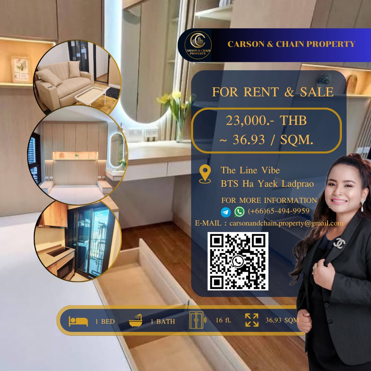 ให้เช่าคอนโดลาดพร้าว เซ็นทรัลลาดพร้าว : The Line Vibe