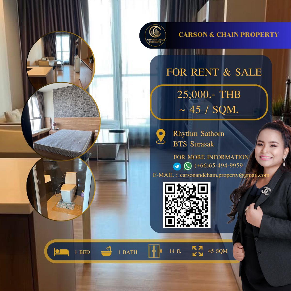 ให้เช่าคอนโดสาทร นราธิวาส : Rhythm Sathorn