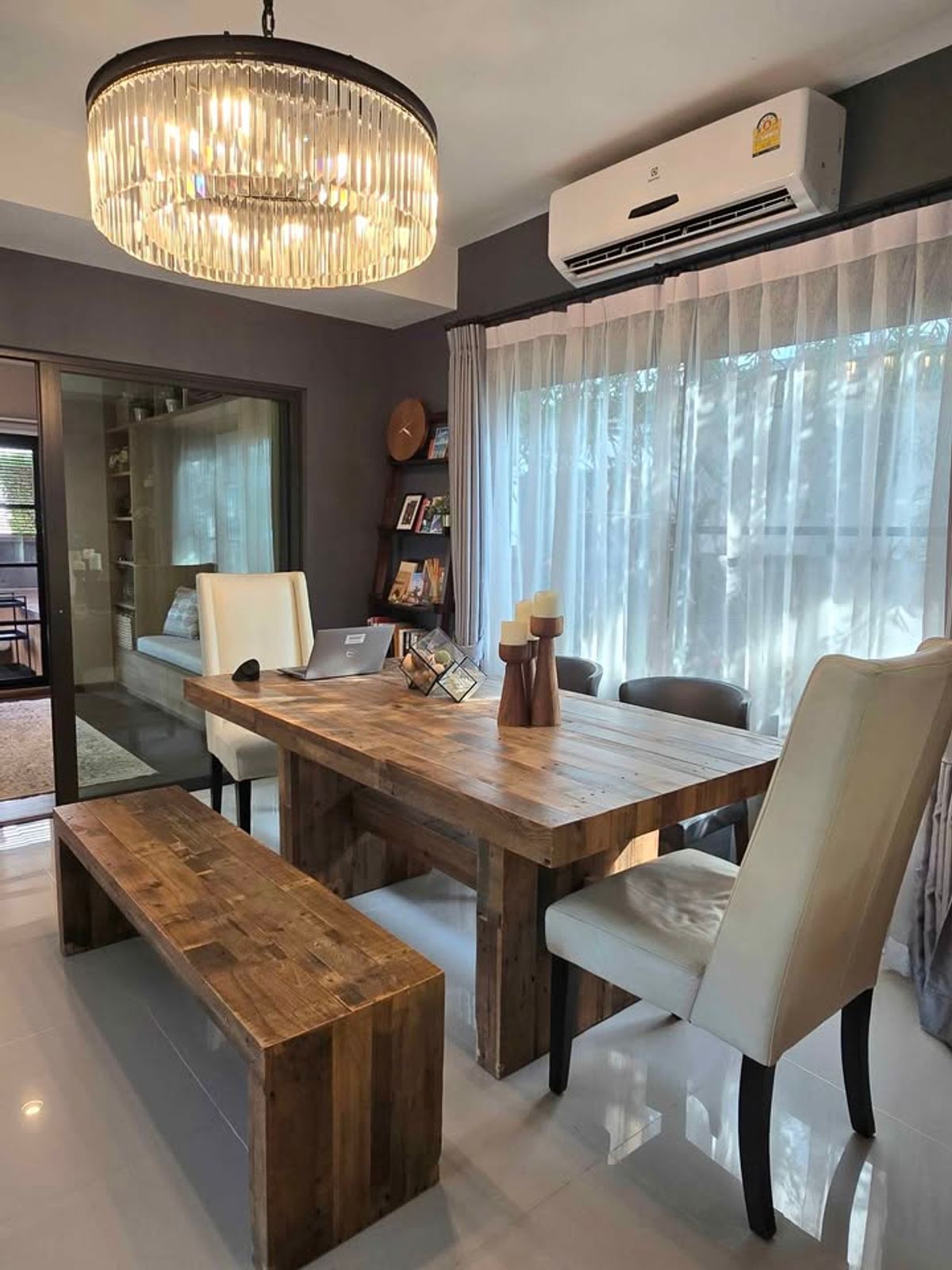 For RentHouseBangna, Bearing, Lasalle : K-6429 Urgent rent! Detached house, Manthana Bangna, Km. 7, ready to live with a Jacuzzi. Near Mega Bangna