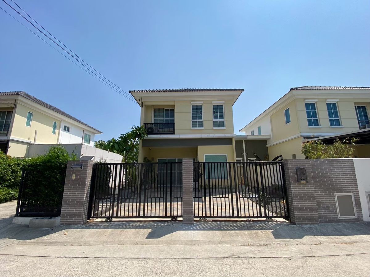 For SalePathum Thani,Rangsit, Thammasat : Twin house for sale, land size 45.90 sq.w., Pruksa 123 (Phahonyothin-Khlong Luang) near the Thai market