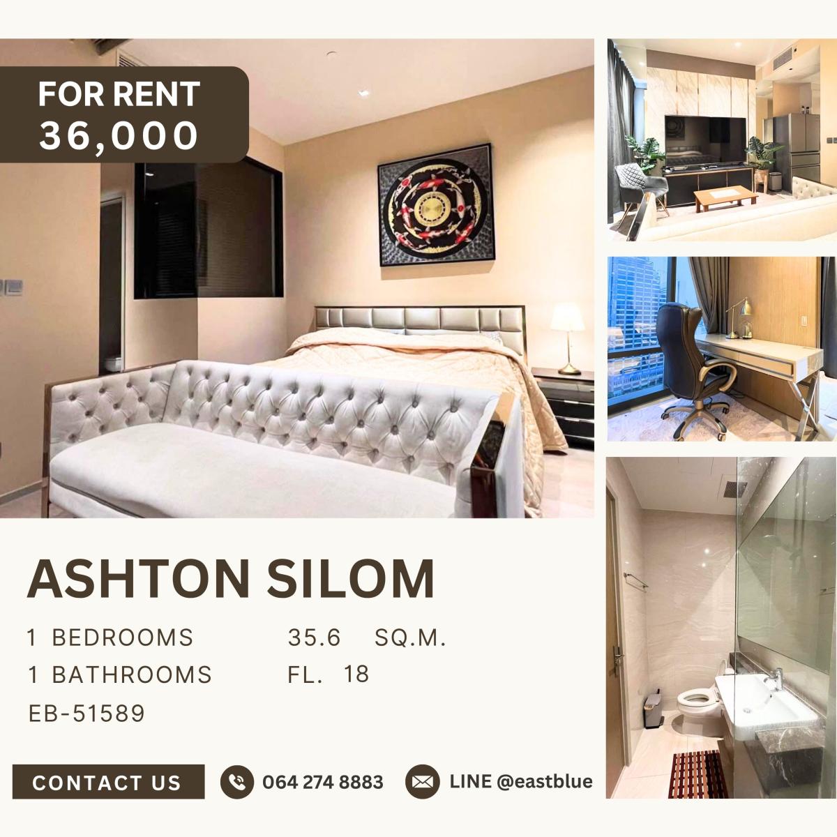 ให้เช่าคอนโดสีลม ศาลาแดง บางรัก : Ashton Silom, 1 bed, 36000 per month