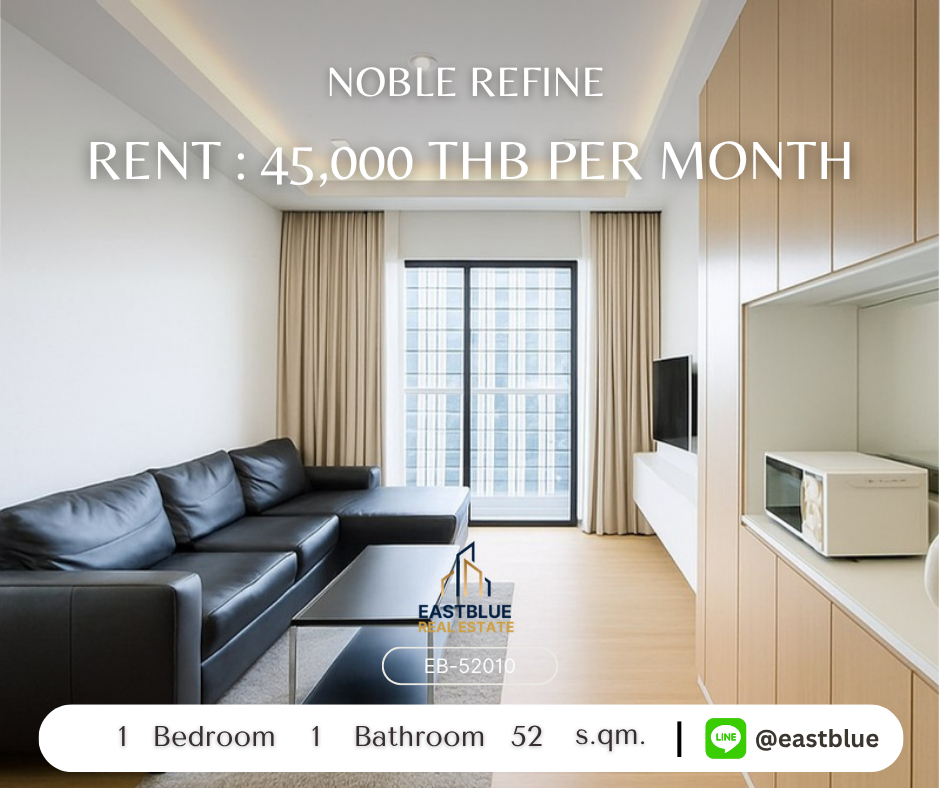 ให้เช่าคอนโดสุขุมวิท อโศก ทองหล่อ : ขายคอนโดหรู Noble Refine ใกล้ BTS พร้อมพงษ์ เพียง 45,000 บาทต่อเดือน!