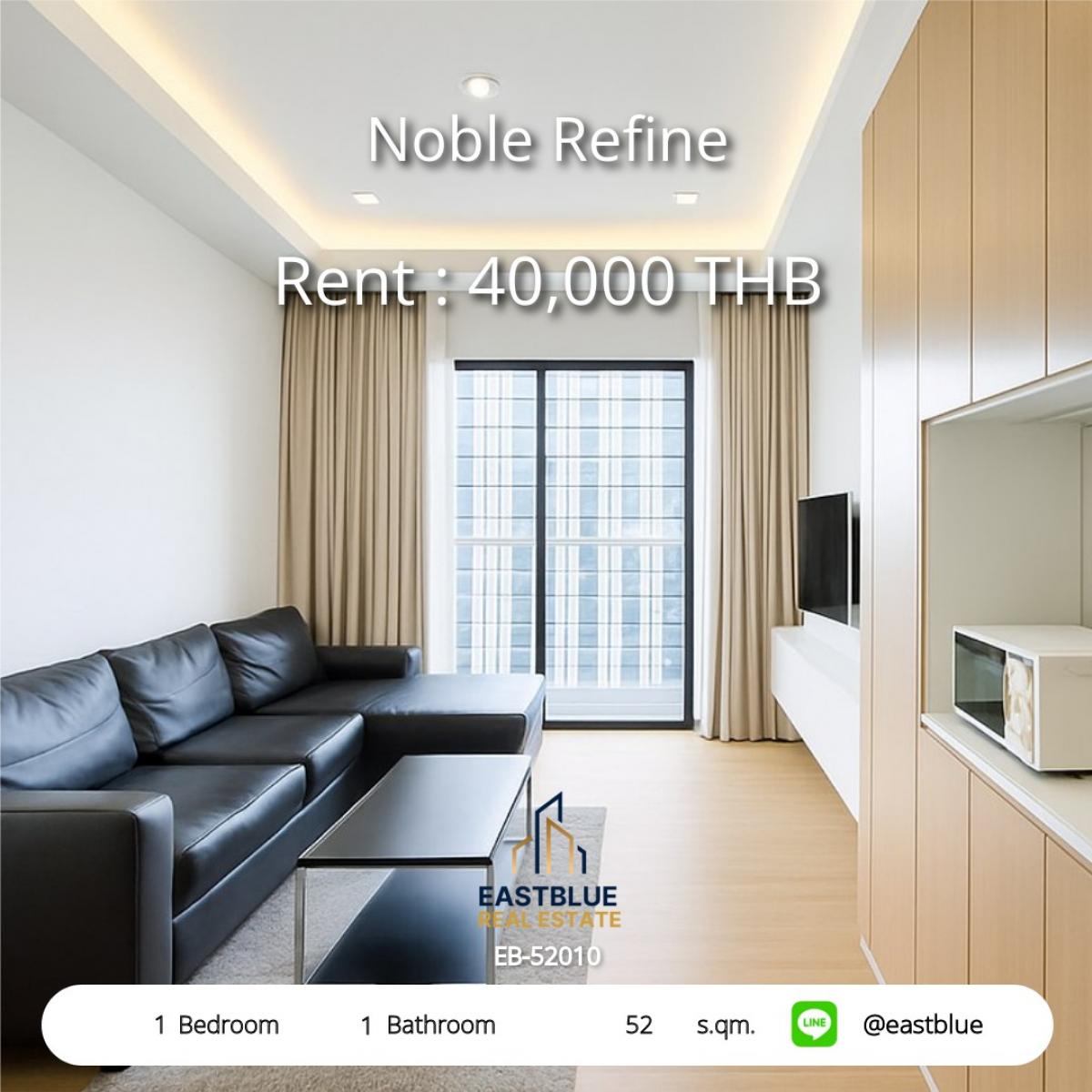 For RentCondoSukhumvit, Asoke, Thonglor : ขายคอนโดหรู Noble Refine ใกล้ BTS พร้อมพงษ์ เพียง 45,000 บาทต่อเดือน!