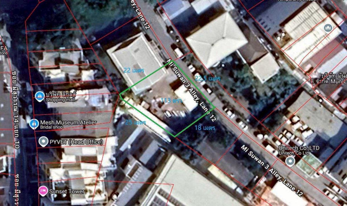 ขายที่ดินอ่อนนุช อุดมสุข : ที่ดิน 113 ตร.วา. ปรีดีพนมยงค์ 14 ซอยมีสุวรรณ 3 แยก 12 / (ขาย), Land 113 sq.wa. Pridi Banomyong 14 Soi Misuwan 3 Yaek 12 / (FOR SALE) PALM879