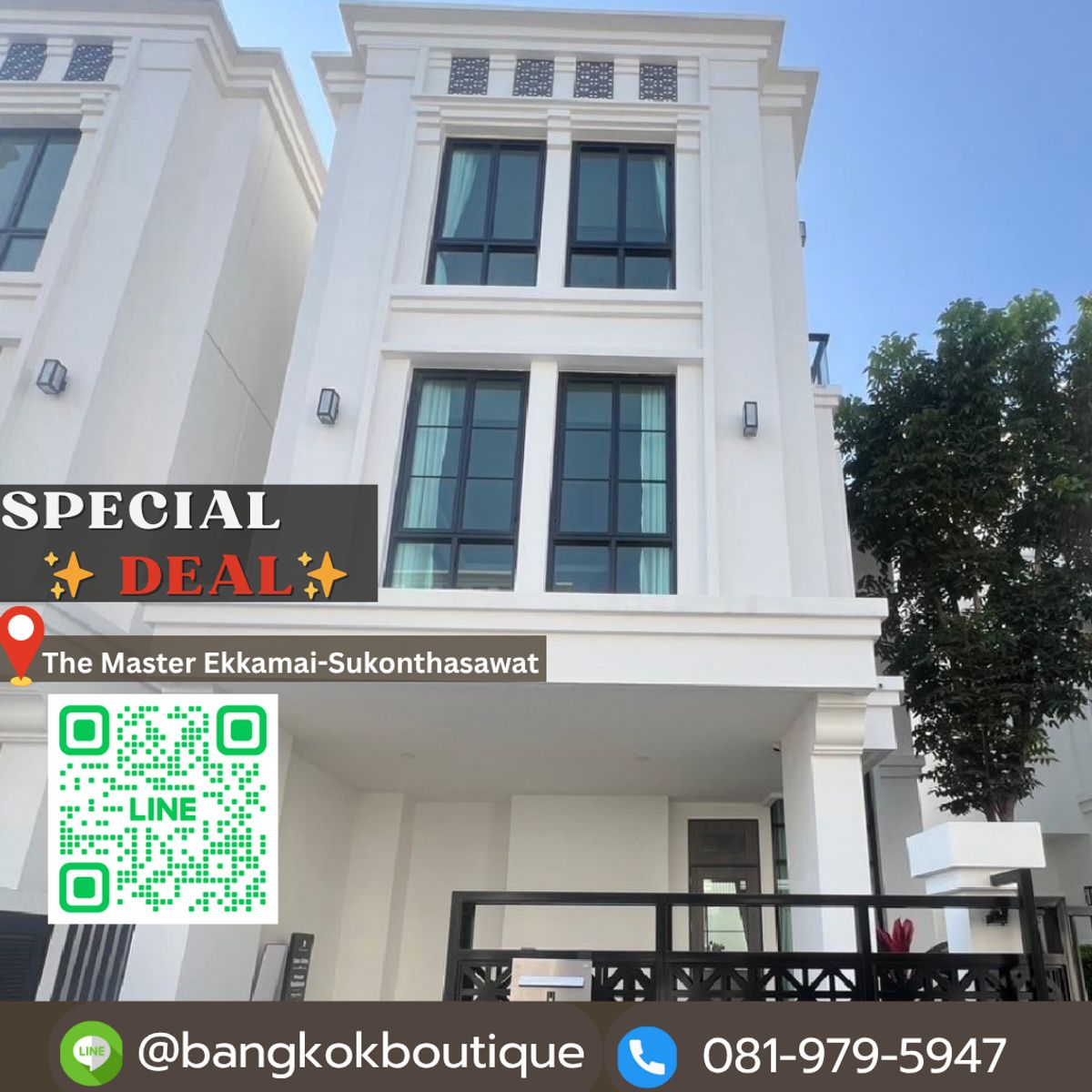 ให้เช่าบ้านเกษตร นวมินทร์ ลาดปลาเค้า : ‼️𝑯𝒐𝒕𝑫𝒆𝒂𝒍 🔥ให้เช่าบ้านหรูบ้าน3 ชั้น ซอยสุคนธสวัสดิ์ 25 โครงการ The Master เอกมัย-สุคนธสวัสดิ์	
